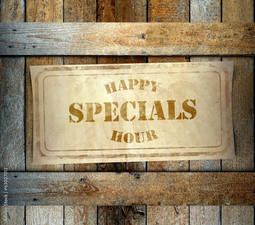 Stamp Special Happy Hour old wooden box