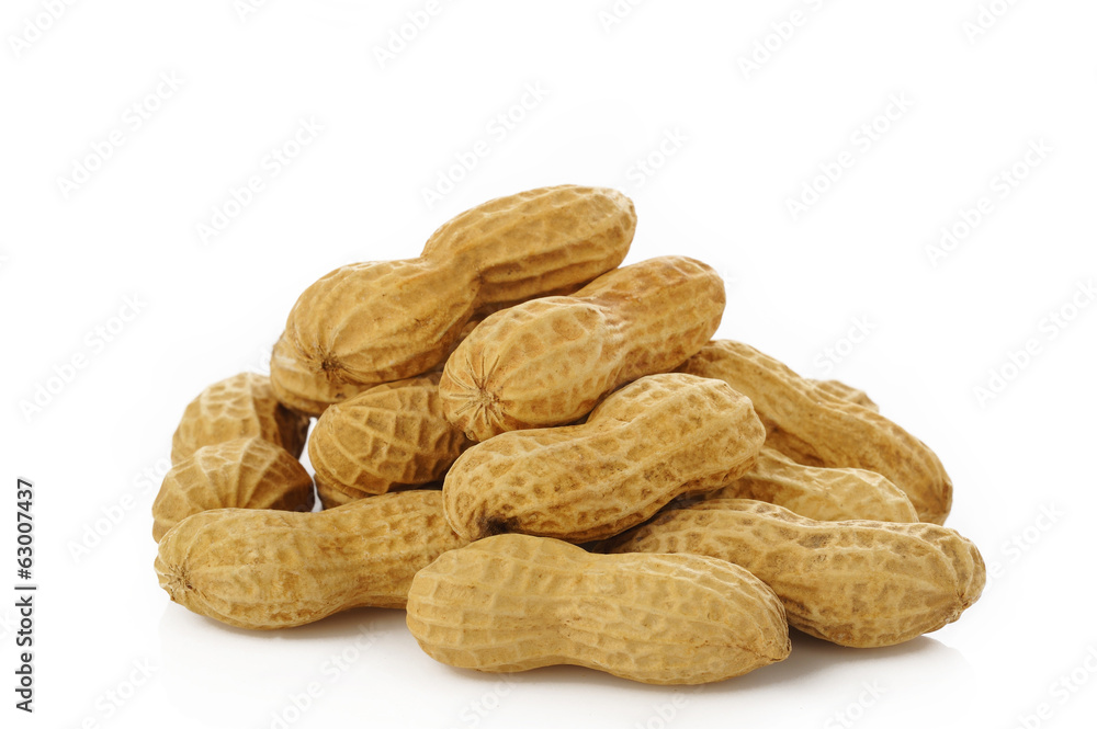 Peanuts on white background Peanuts on white background