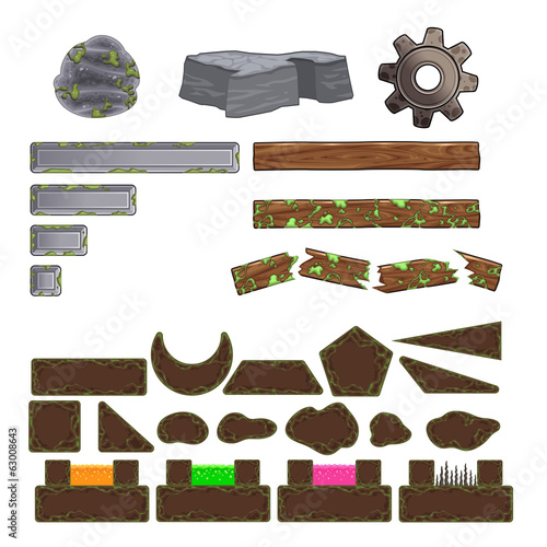 Set of game elements.