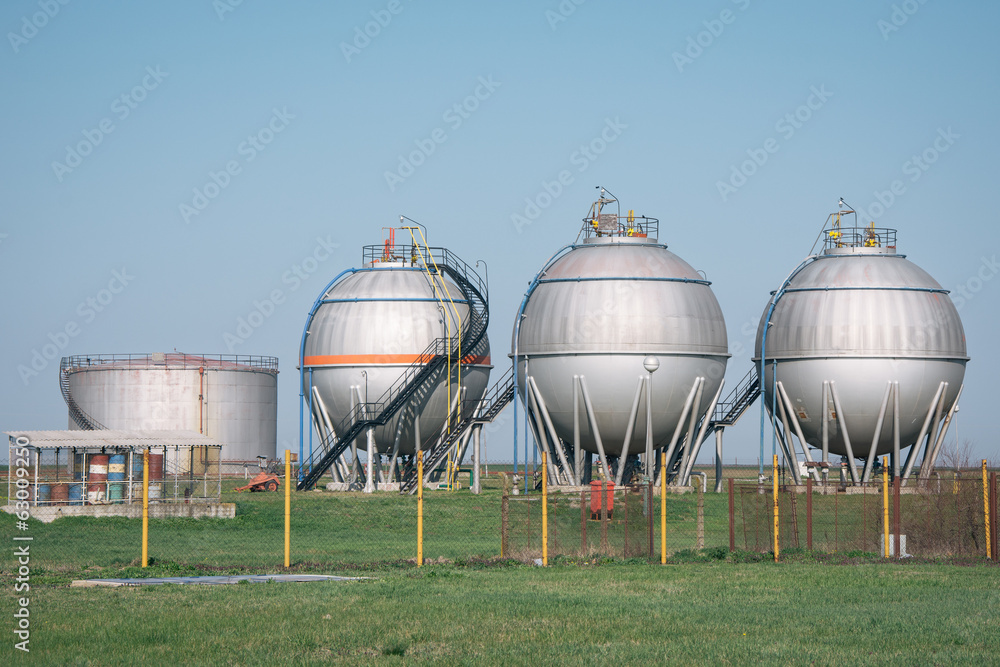gas tanks  for petrochemical plant