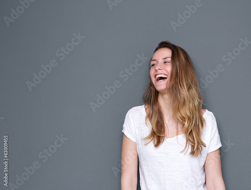 Woman laughing with joy