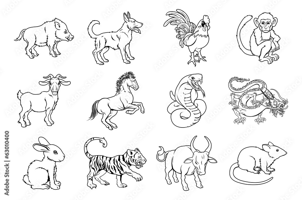 Obraz premium Chinese Zodiac Signs