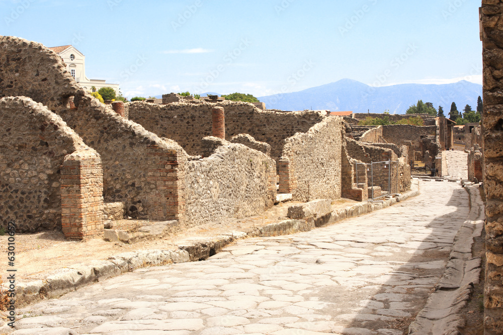 Ancient street in Pompeii, Italy