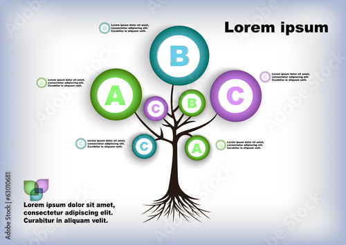 Abstract tree with infographic elements