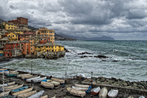 Sea Storm on Genova pictoresque boccadasse village © Andrea Izzotti