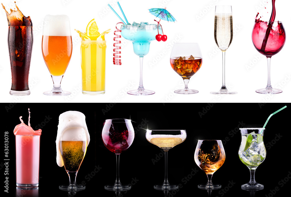 different alcohol drinks set different alcohol drinks set