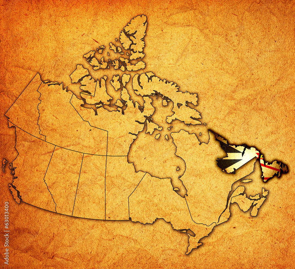 Obraz premium newfounland and labrador on map of canada