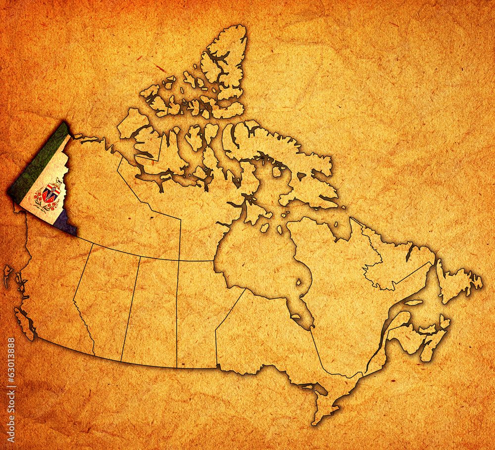 Obraz premium yukon on map of canada