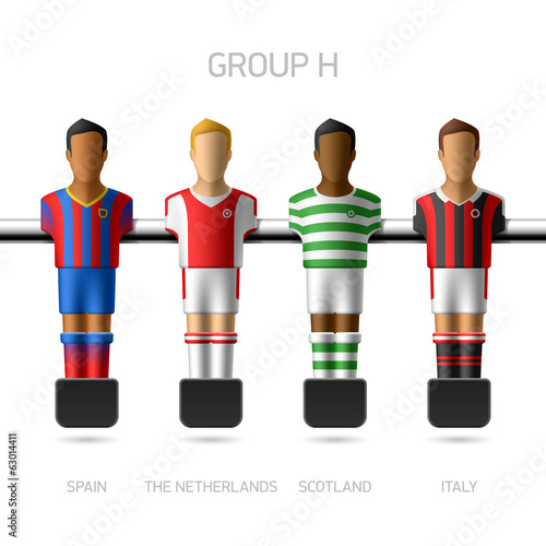 Table football, foosball players. Group H.