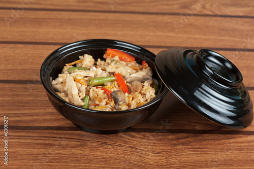 Rice chicken vegetable