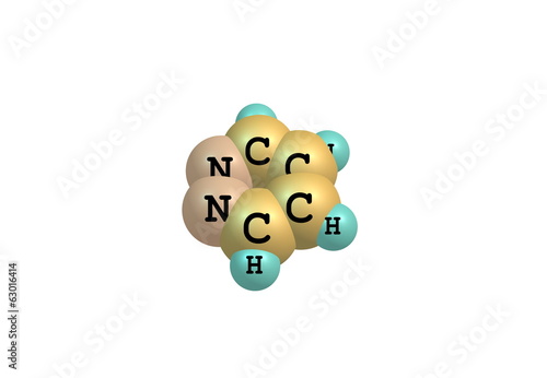 Pyridazine molecular structure isolated on white photo