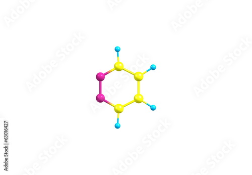 Pyridazine molecular structure isolated on white photo