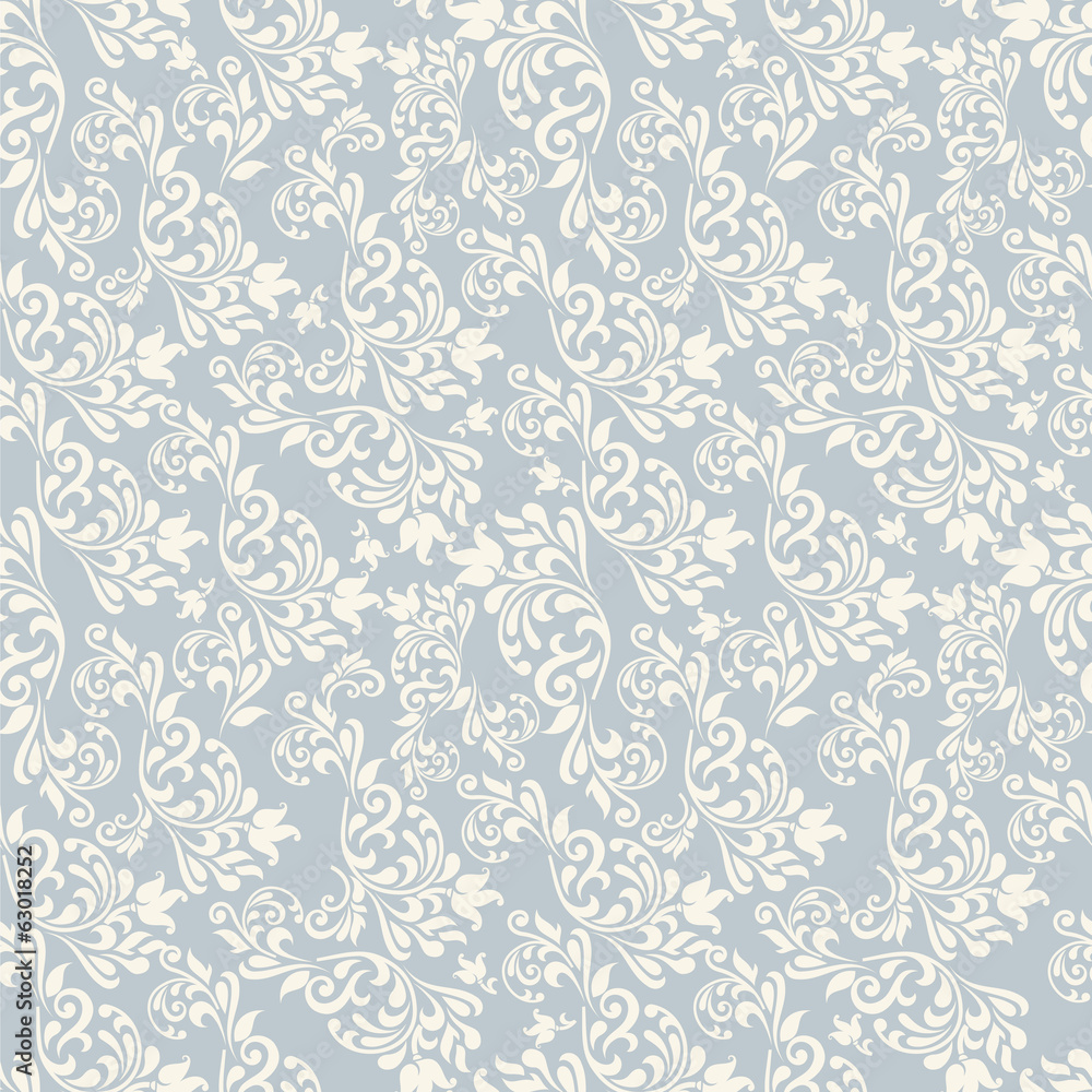 Seamless background of blue color in the style of damascus Seamless background of blue color in the style of damascus