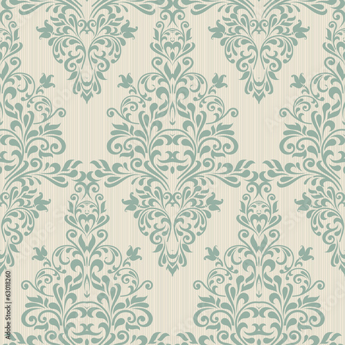 Seamless background of green color in the style of baroque__