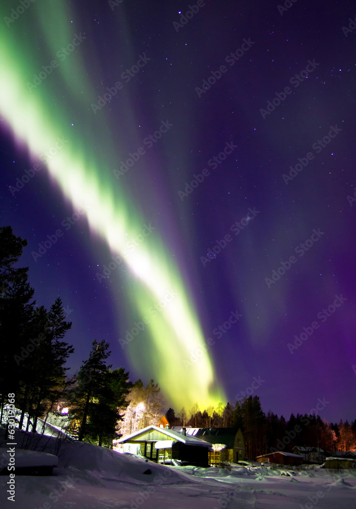 Aurora borealis, White Sea, Russia