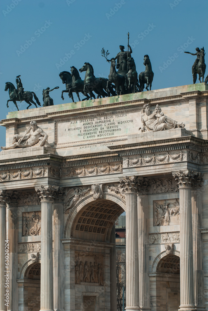 Fototapeta premium Arco della Pace, arco trionfale, Milano