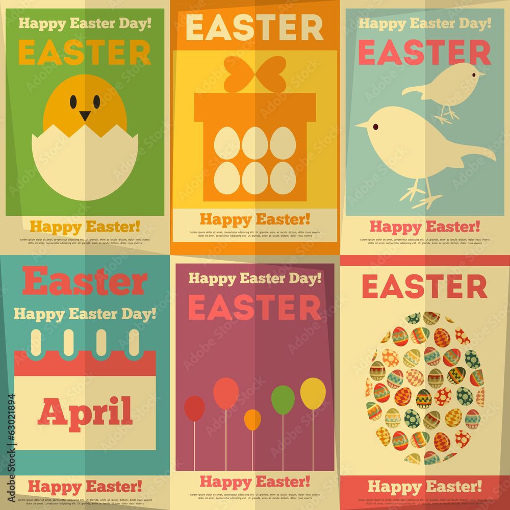 Retro Easter Posters Retro Easter Posters