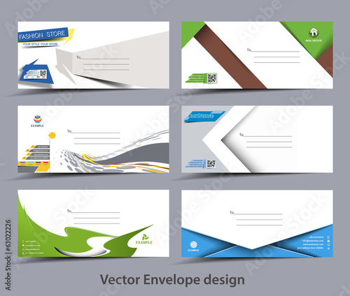 Set of Paper envelope templates for your project design