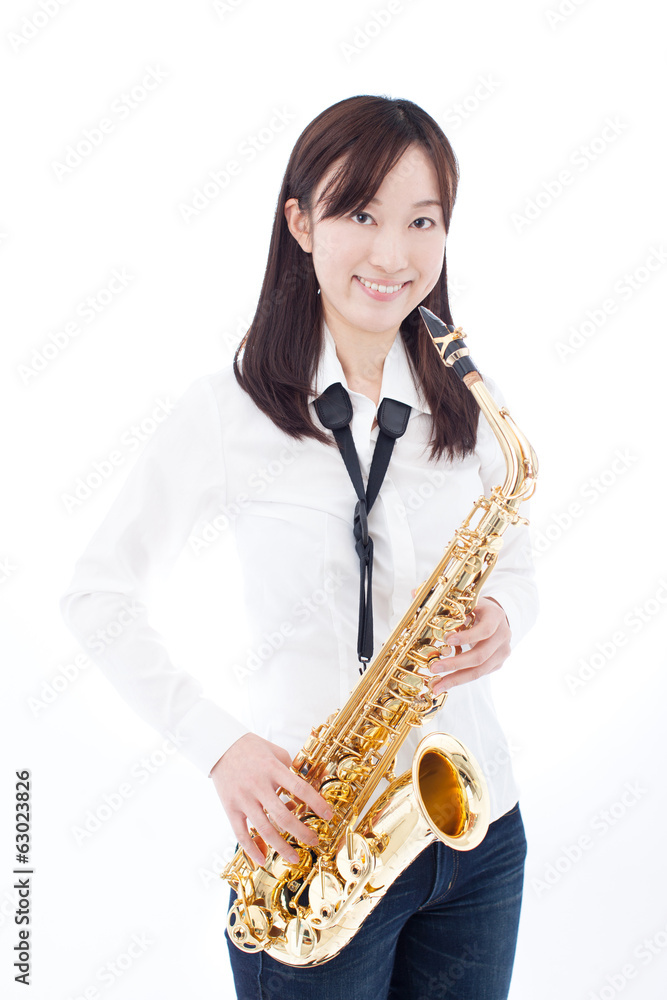 Fototapeta premium サックスを持った女性