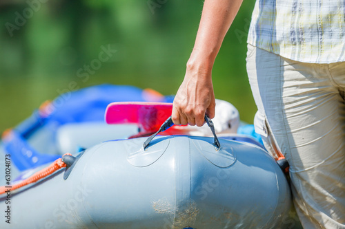 Man kayaking photo