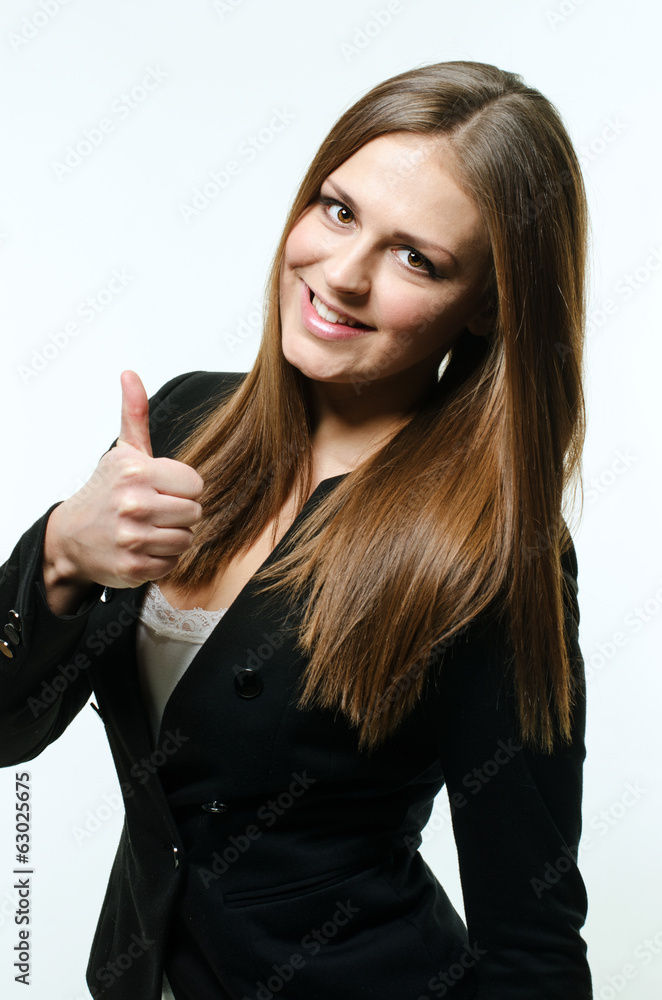 Girl giving thumb up Girl giving thumb up
