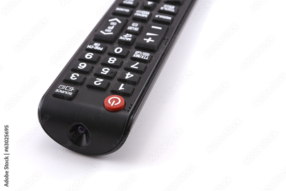 Tv remote control on white background Tv remote control on white background