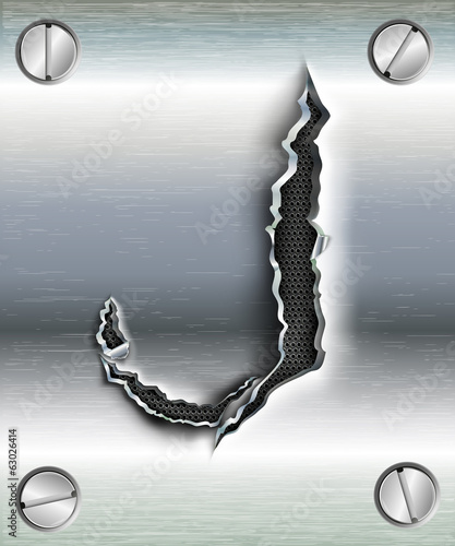 letter J cut out in metal