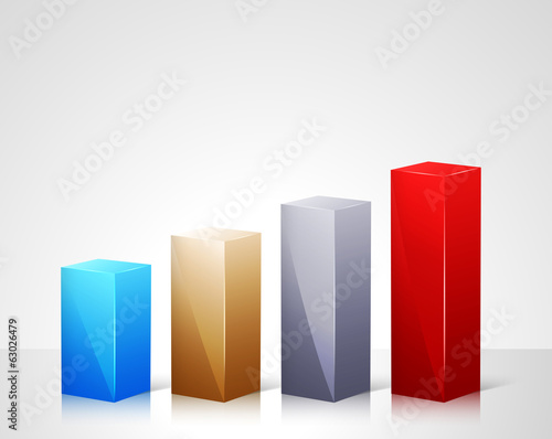 Infographic template with 3d bars