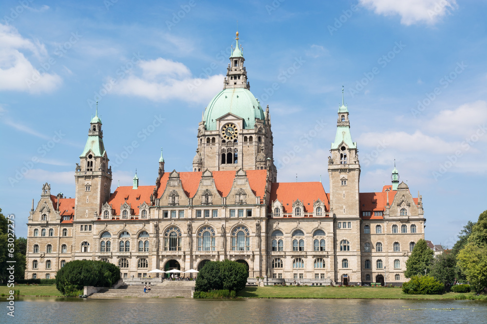 Landscape of the New Town Hall in Hanover, Germany Landscape of the New Town Hall in Hanover, Germany