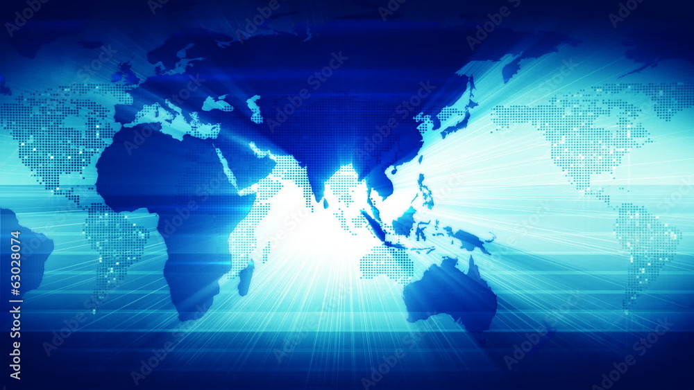 Stylized World Map In Blue Stylized World Map In Blue