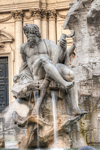 Bernini statue in piazza Navona, Rome