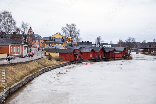 Old Riverside Storehouses In Porvoo
