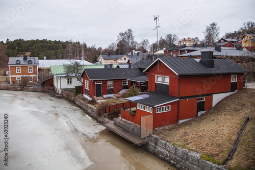 Old Riverside Storehouses In Porvoo