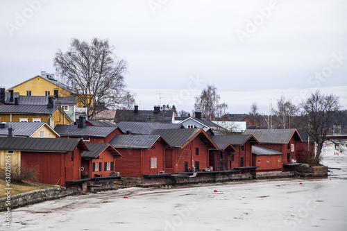 Old Riverside Storehouses In Porvoo