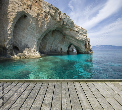 Jetty with beautiful caves