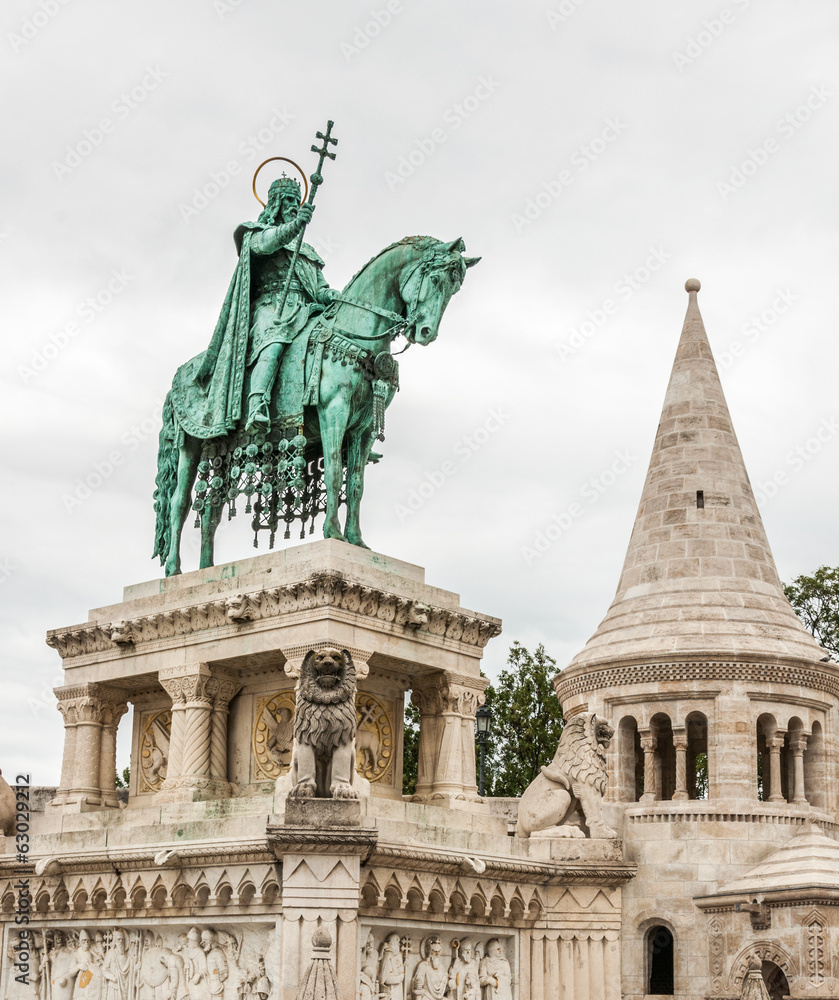 King Saint Stephen statue at Matthias Church, Budapest, Hungary