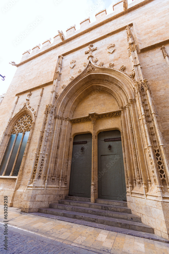 Valencia La Lonja gothic facade UNESCO heritage Spain