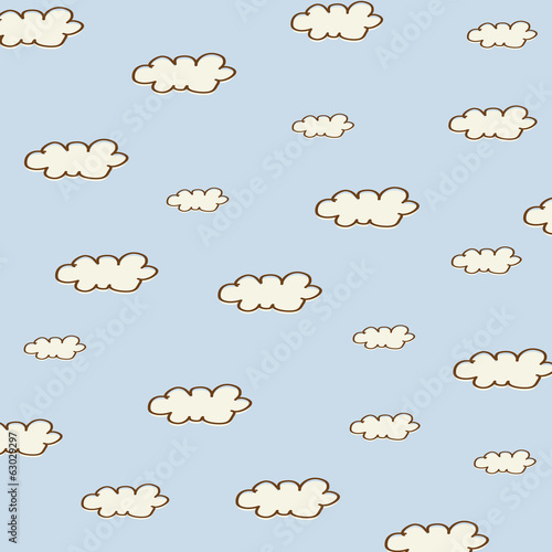 seamless background with cartoon clouds