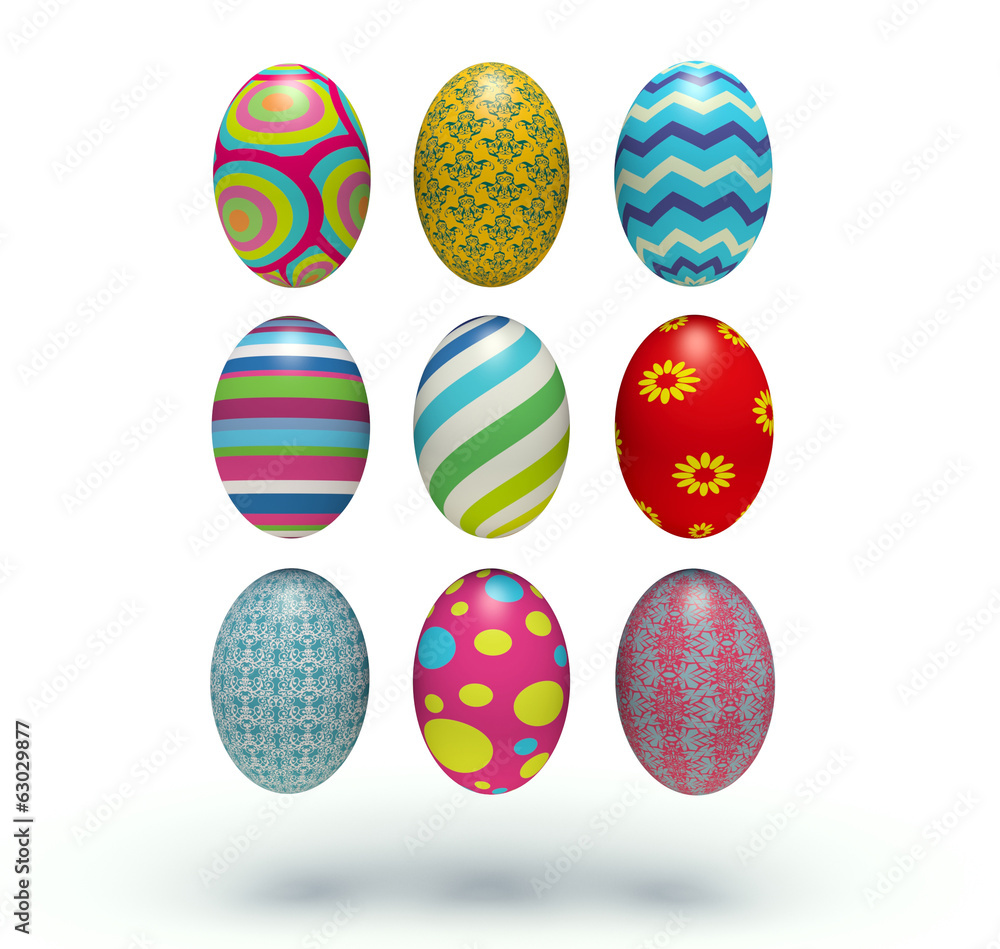 Set of vertical colorful Easter eggs. Set of vertical colorful Easter eggs.