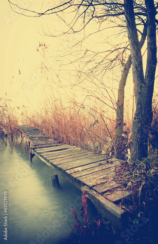 Angler pier at Lake Balaton  Hungary