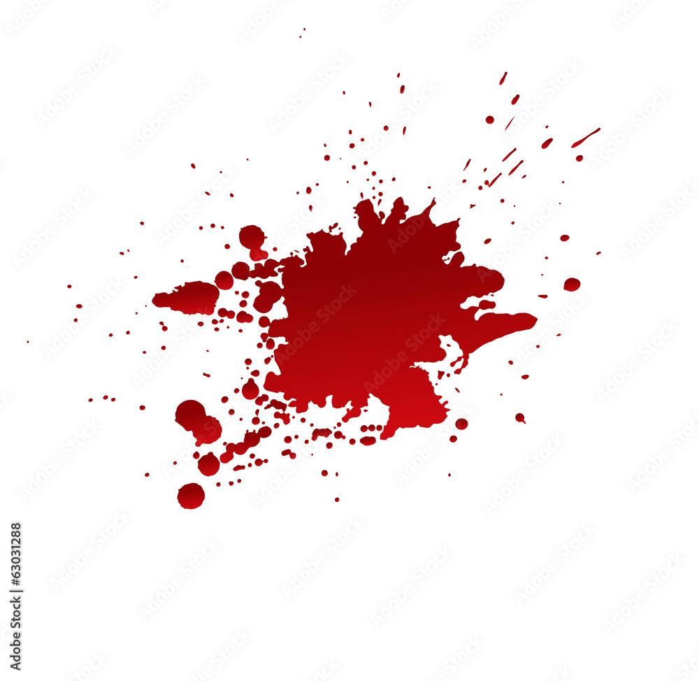 Blood stains isolated on white background