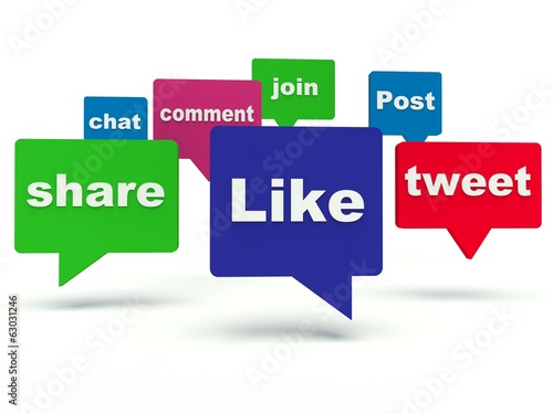 Social media bubble speech.