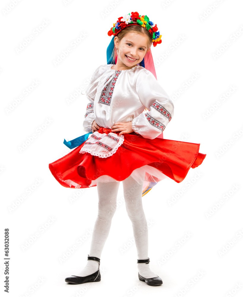little girl in Ukrainian costume