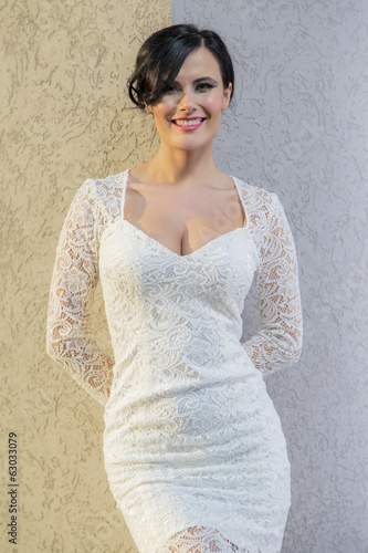 Bride by the wall