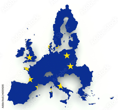 Map of the European Union with flag colors.