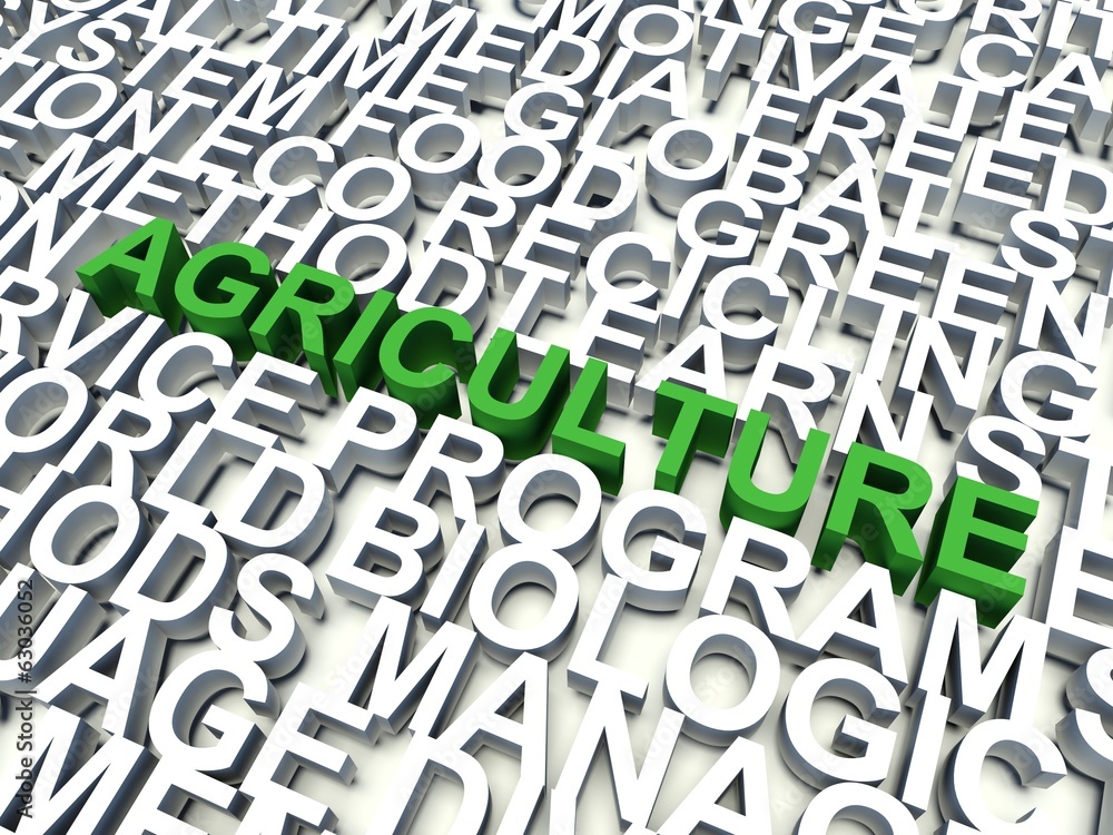 Word Agriculture in green. Keyword concept. Word Agriculture in green. Keyword concept.