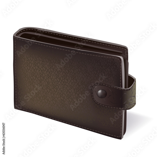 Modern black wallet with leather texture