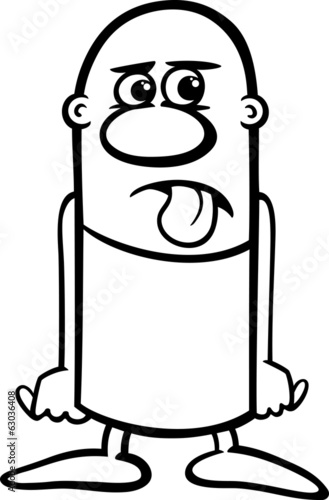 disgusted guy cartoon coloring page