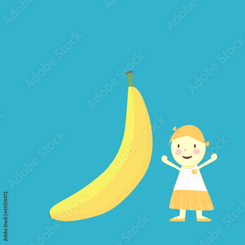 girl and banana