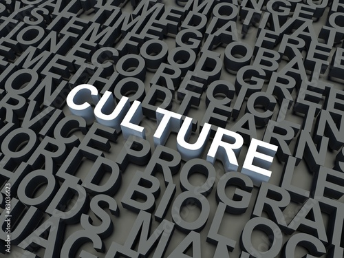 Word Culture in white. Keyword concept.